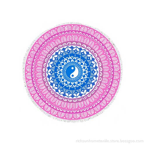 Taoism pattern round beach towel